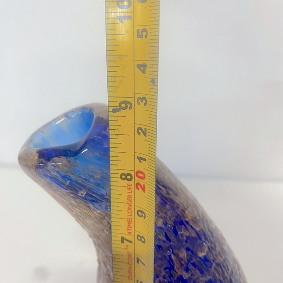 Rare  Vintage Italian Murano Mandruzatto Sommerso. Clear Textured Vase - Picture 8 of 10